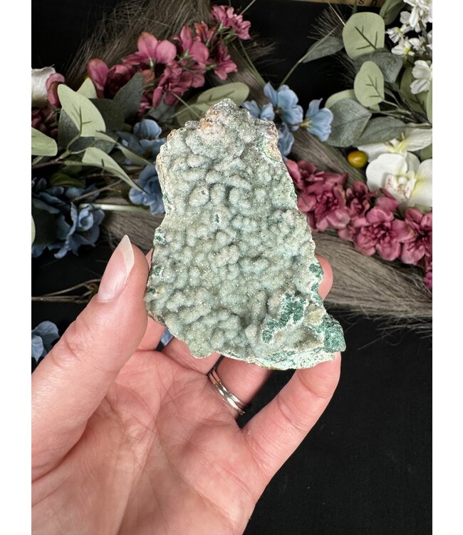 Drusy Coated Chrysocolla with Dolomite/Malachite #20, 98gr