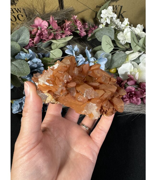 Red Tangerine Quartz Cluster #50, 256gr