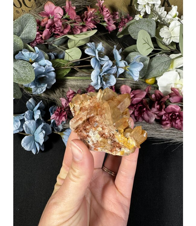 Red Tangerine Quartz Cluster #29, 106gr