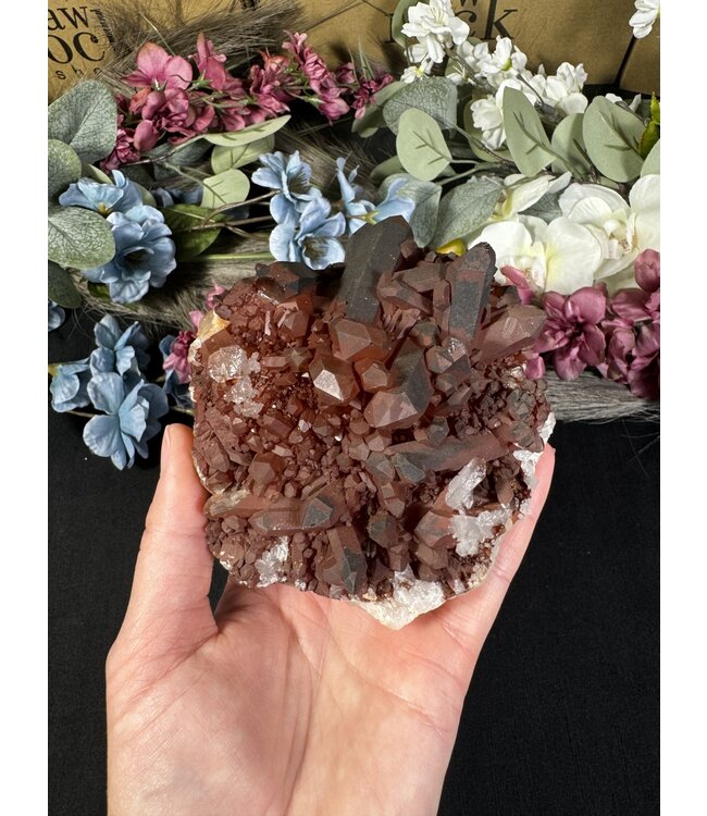 Red Tangerine Quartz Cluster #78, 704gr