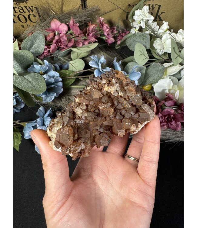 Red Tangerine Quartz Cluster #85, 210gr