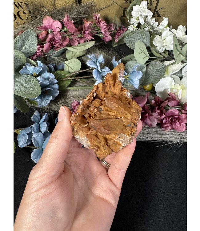 Red Tangerine Quartz Cluster #88, 188gr