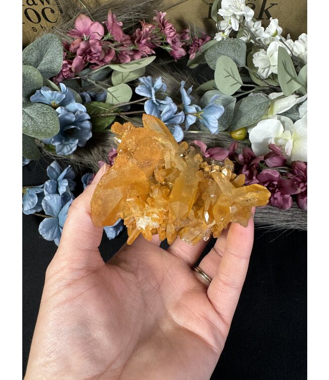Red Tangerine Quartz Cluster #99, 222gr