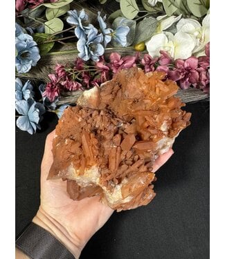 Red Tangerine Quartz Cluster #113, 1538gr