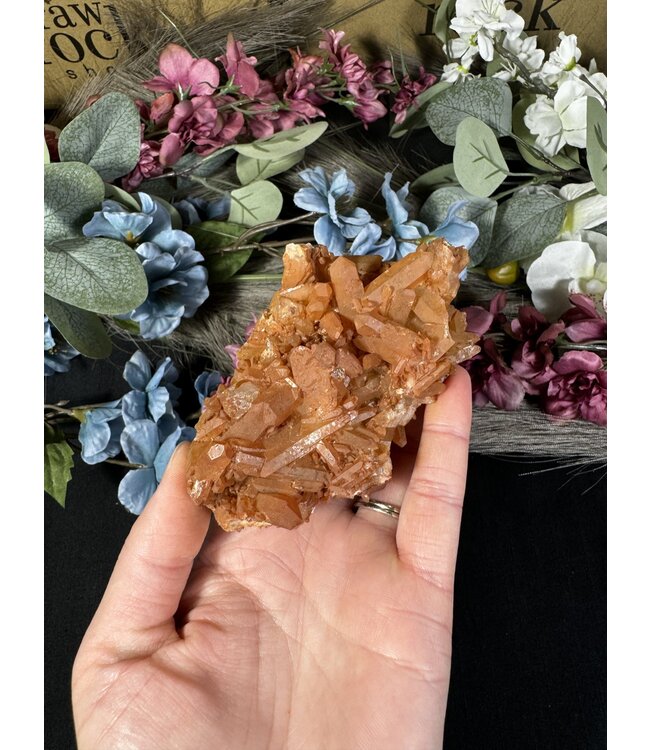 Red Tangerine Quartz Cluster #89, 196gr