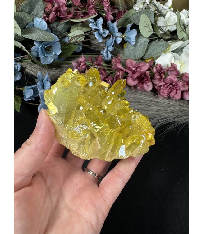 Yellow Aura Cluster #82, 280gr