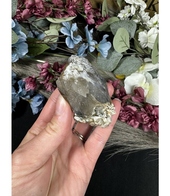 Hyalite Opal with Smoky Quartz #2, 90gr