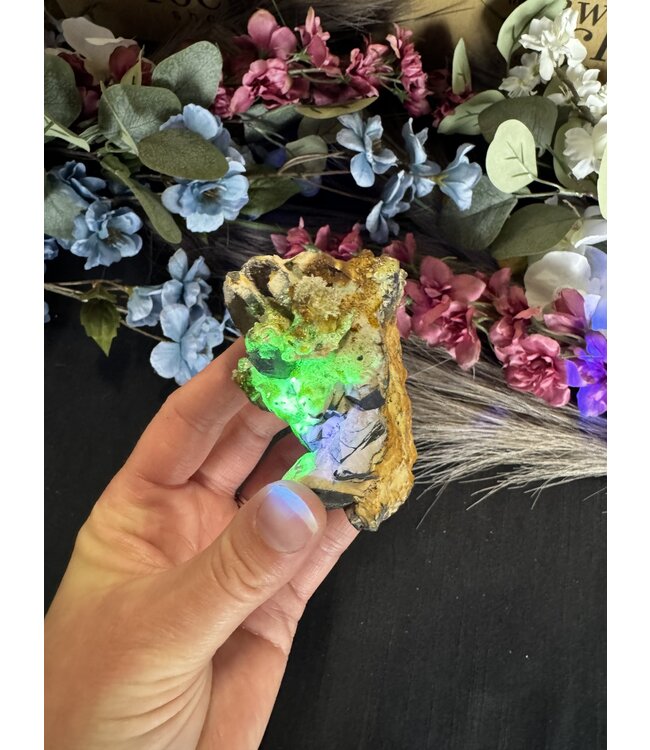 Hyalite Opal with Smoky Quartz #3, 160gr