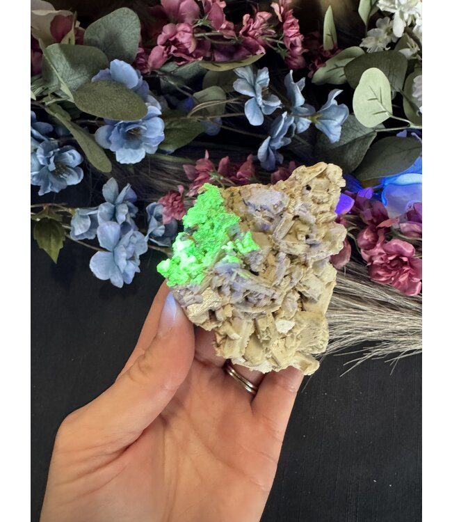 Hyalite Opal with Black Tourmaline #6, 114gr