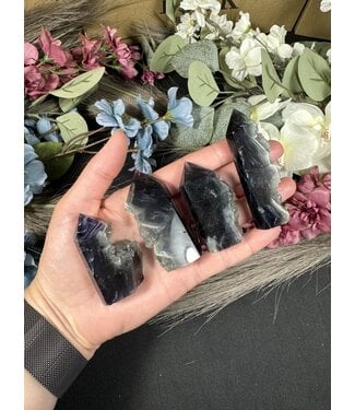 Half Raw Rainbow Fluorite Point, Size Medium [50-74gr]