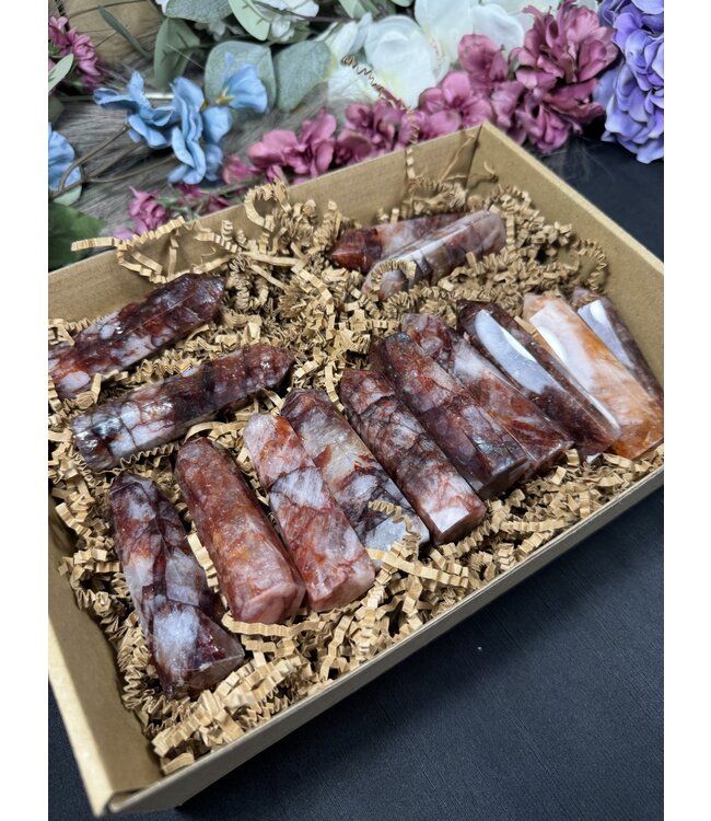 High Quality Red Hematoid/Fire Quartz Points 1KG bulk lot