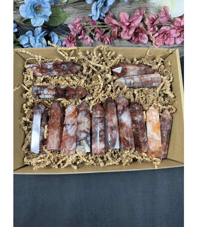 High Quality Red Hematoid/Fire Quartz Points 1KG bulk lot