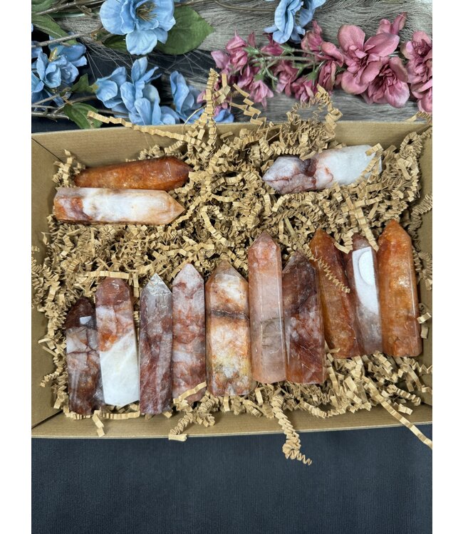 High Quality Red Hematoid/Fire Quartz Points 1KG bulk lot