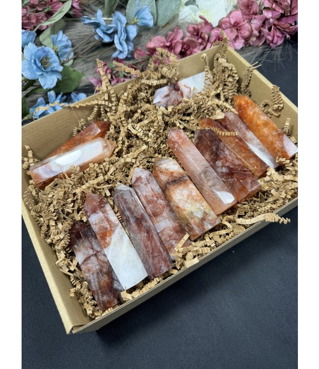 High Quality Red Hematoid/Fire Quartz Points 1KG bulk lot