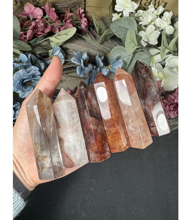 High Quality Fire Quartz Point, Size Large [75-99gr]