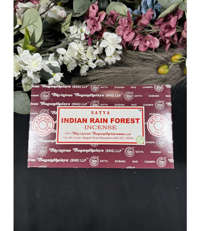 Indian Rainforest Satya Incense Sticks - 12 boxes of 15gr pack