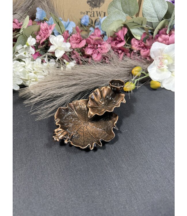 Bronze Lilypad Incense Cone Holder