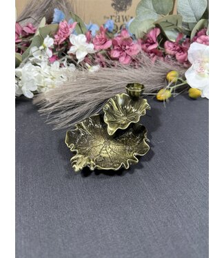 Gold Lilypad Incense Cone Holder