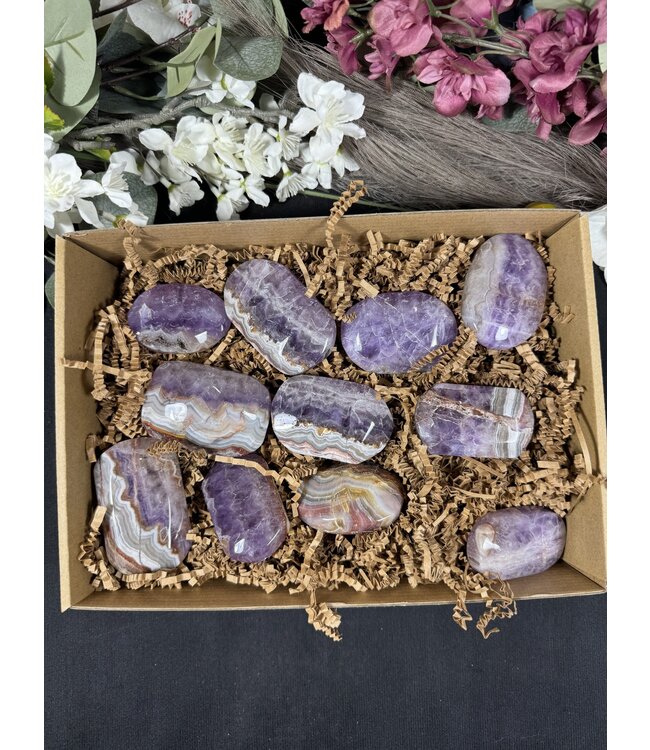 Amethyst Agate Palm Stone 1kg bulk lot