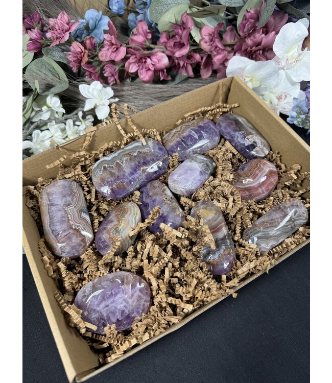 Amethyst Agate Palm Stone 1kg bulk lot