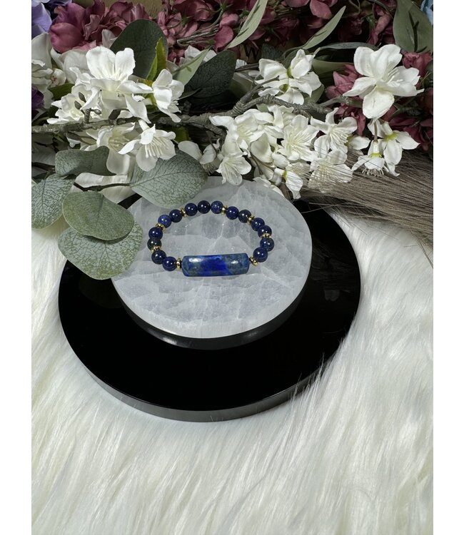 Lapis Lazuli Statement 8mm Bracelet