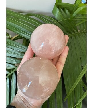 Rose Quartz Sphere, 70-74mm