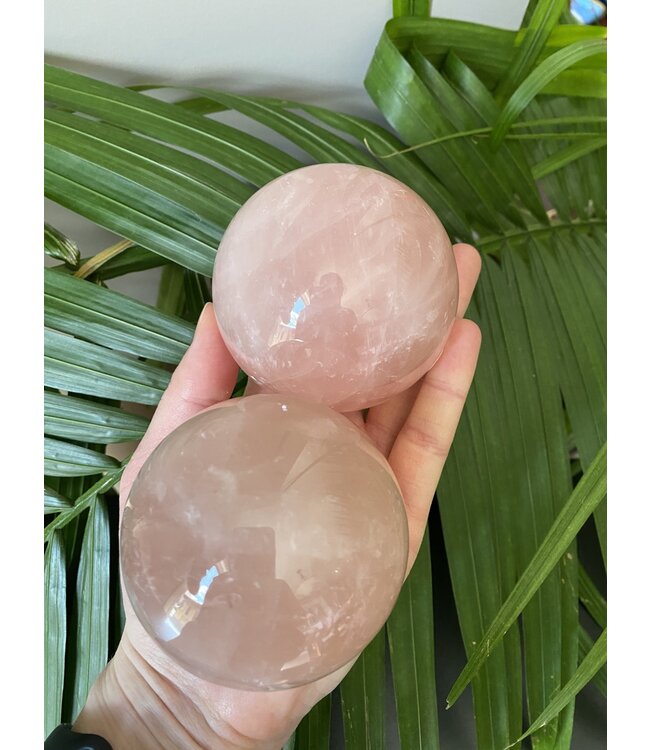 Rose Quartz Sphere, 70-74mm