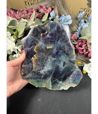 Watermelon Fluorite Slab #3, 1116gr