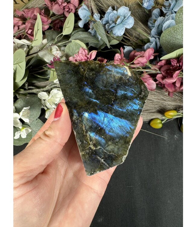 Labradorite Freeform Rough and Polished #38, 128gr