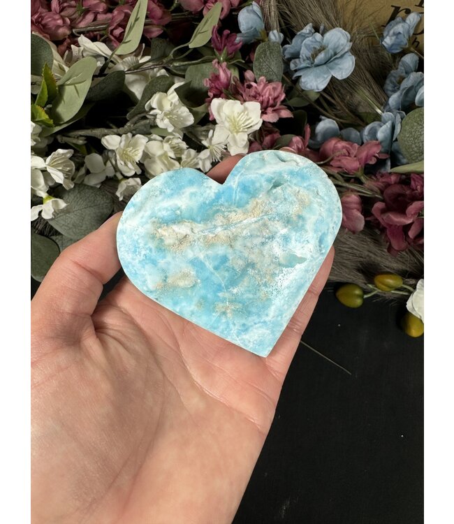 Blue Aragonite Heart, Size Jumbo-Plus [225-249gr]