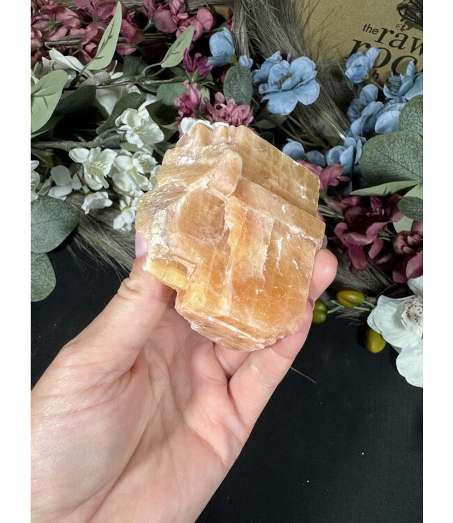 Raw Orange Calcite Specimen #6, 222gr