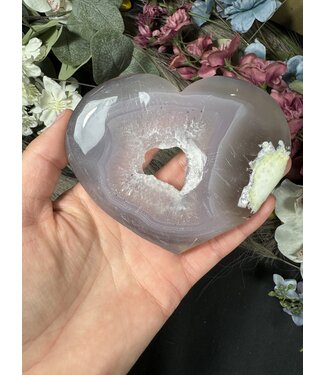 Agate Druzy Heart #13, 160gr