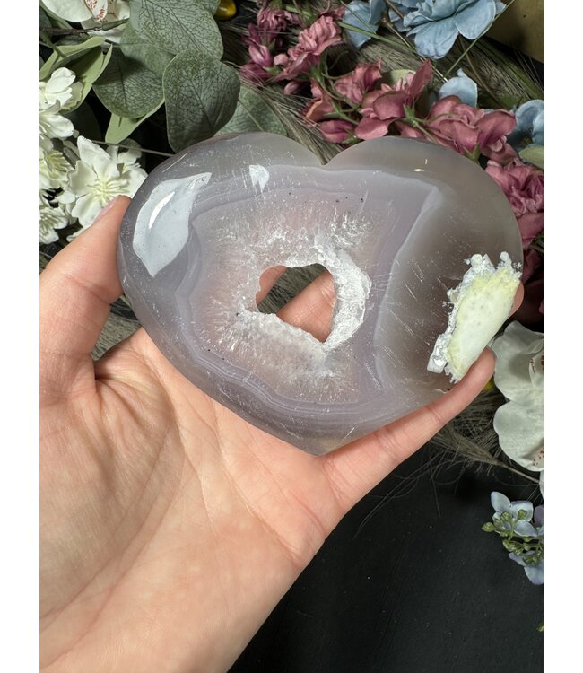 Agate Druzy Heart #13, 160gr