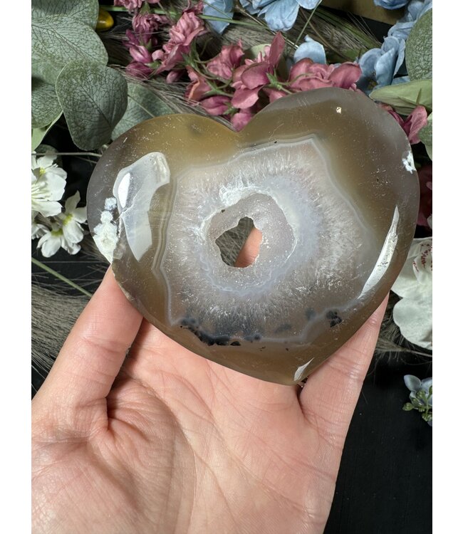 Agate Druzy Heart #1, 172gr