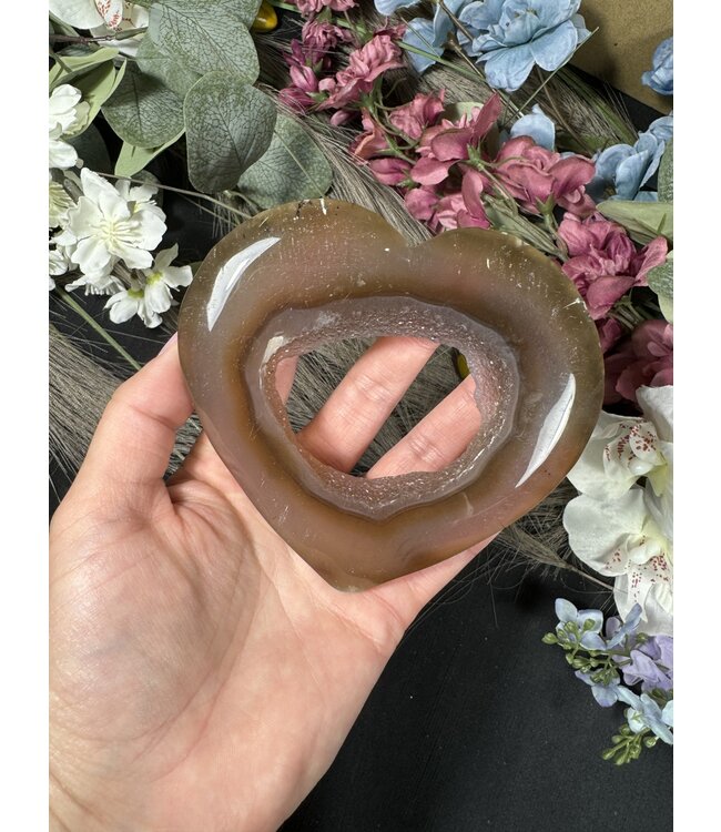 Agate Druzy Heart #14, 182gr