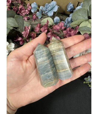 Blue Banded Calcite (Blue Onyx) Point, Size Medium [50-74gr]
