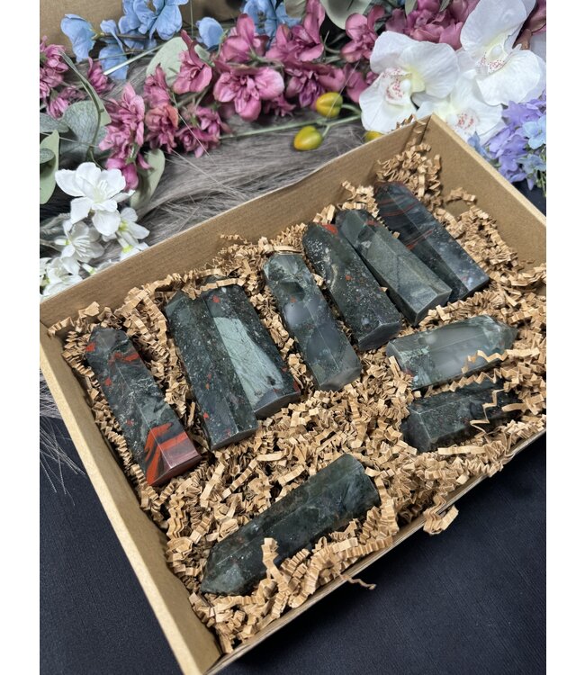 African Bloodstone Points 1KG bulk lot