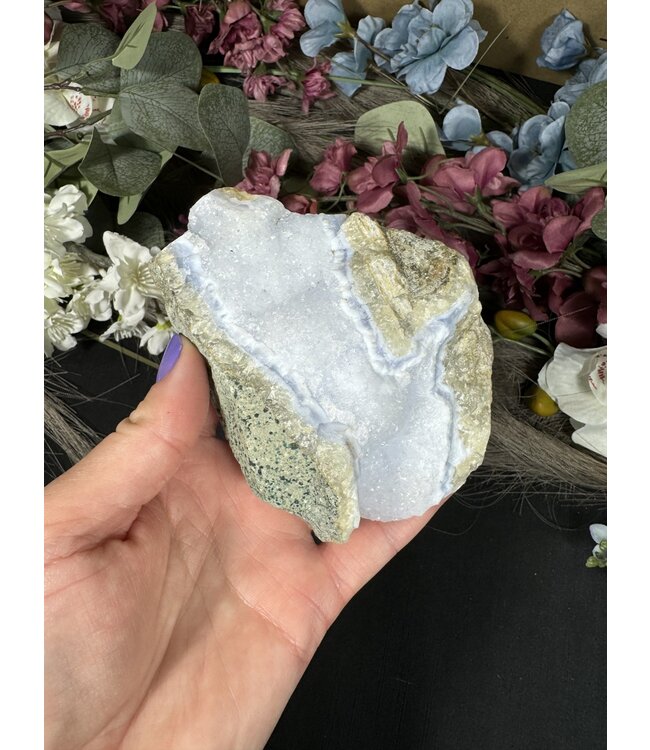 Blue Lace Agate Raw Geode #573, 382gr