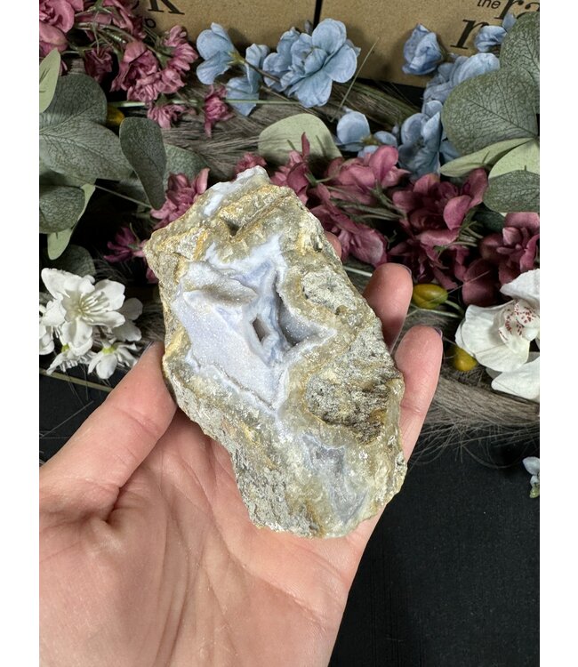 Blue Lace Agate Raw Geode #586, 286gr