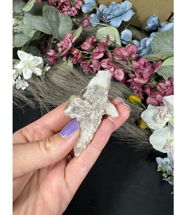 Druzy Quartz Calcite Specimen #9, 42gr