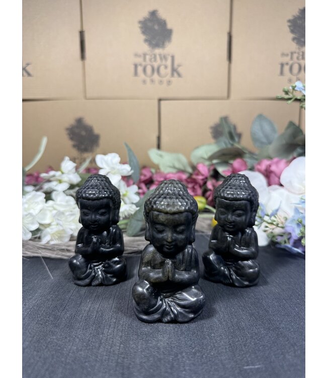 Gold Sheen Obsidian Buddha