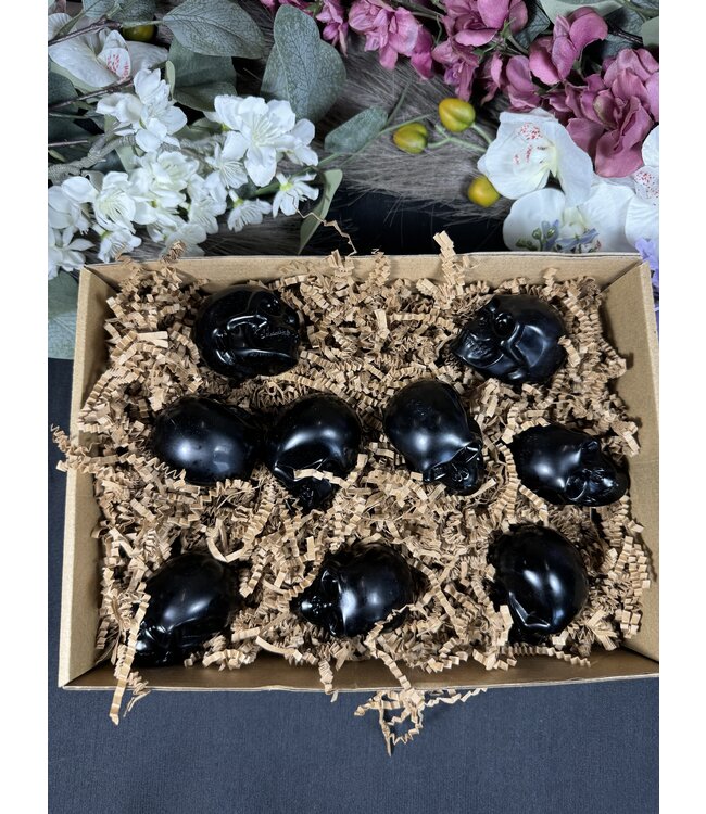 2" Black Obsidian Skull 1KG bulk lot