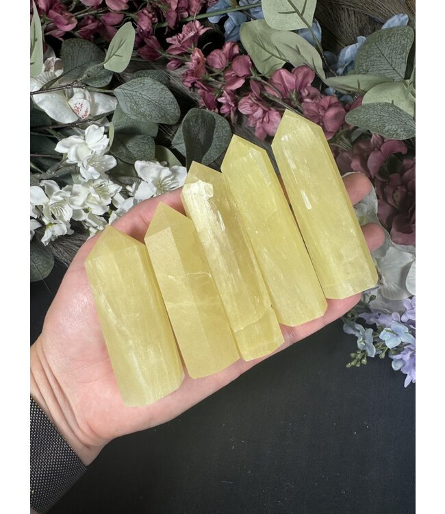 Lemon Calcite Point, Size Large [75-99gr]