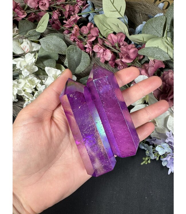 Purple Aura Quartz Point, Size X-Large [100-124gr]