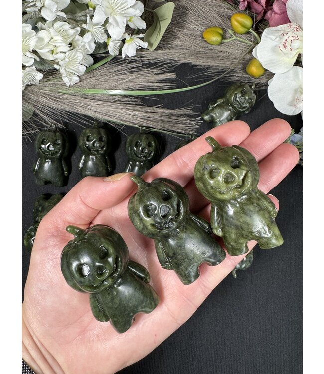 Green Jade Pumpkin Head Person