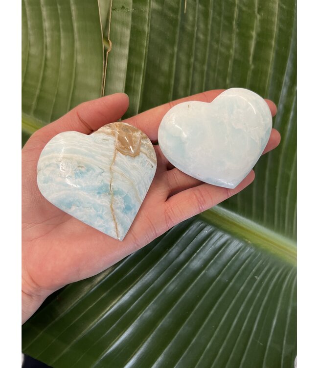 Caribbean Calcite Heart, Size Medium [100-124gr]