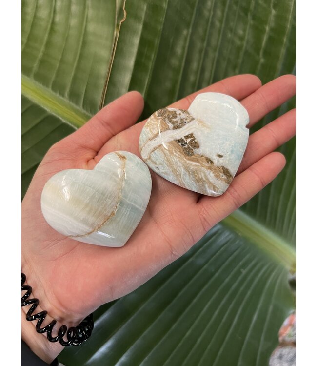 Caribbean Calcite Heart, Size Small [75-99gr]