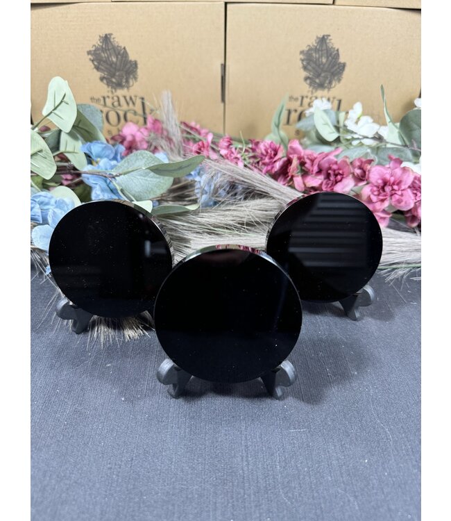 Black Obsidian Plate, 8cm