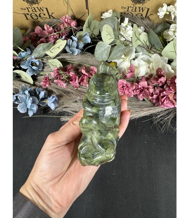 Green Jade Frog on Log