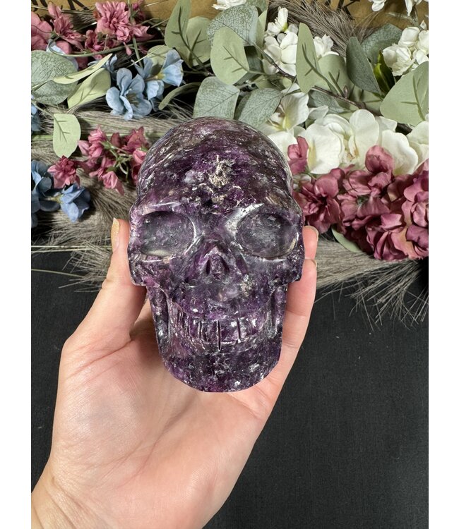 Lepidolite Skull #4, 1142gr